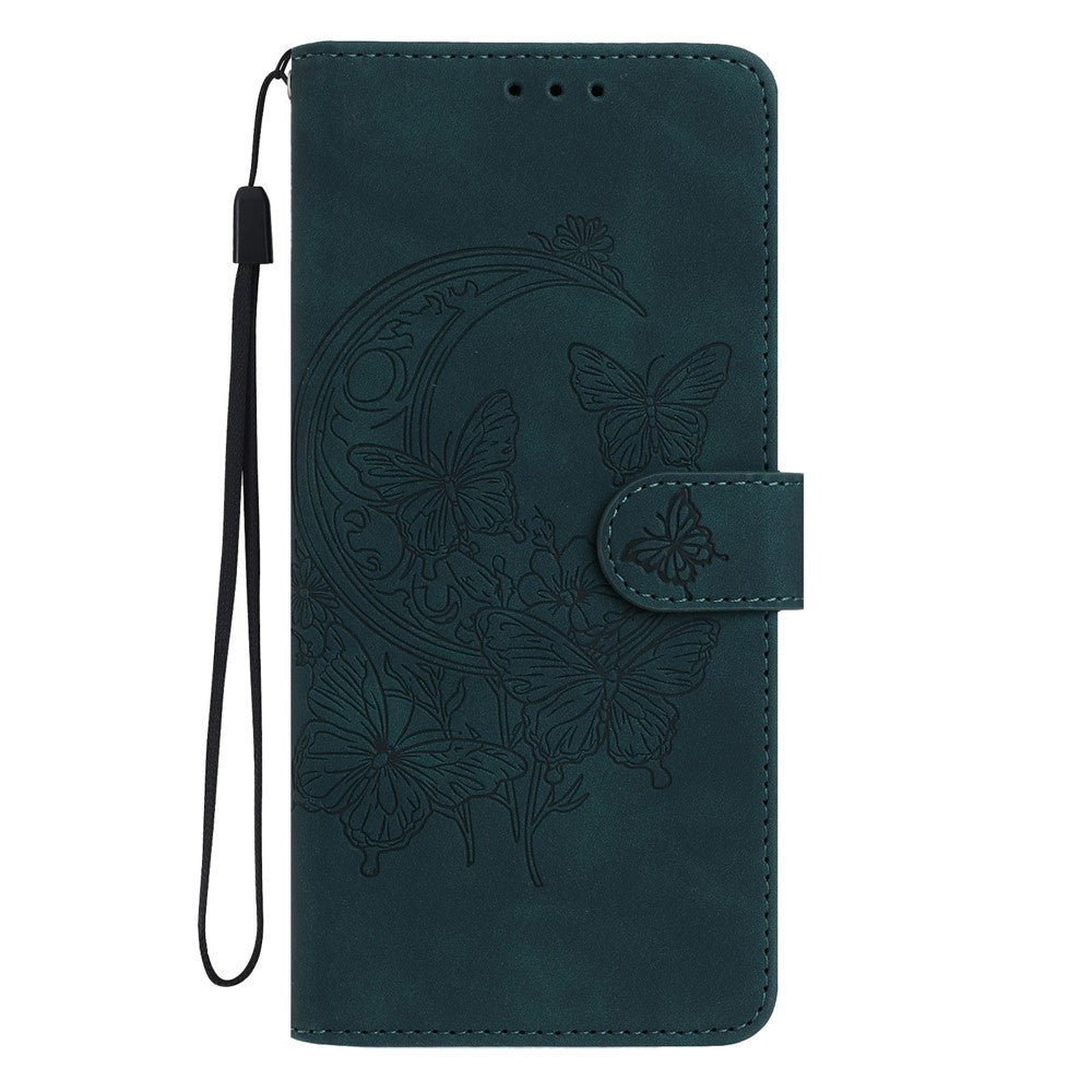 For-Samsung-Galaxy-S26-/-S26-Pro-Case-Butterfly-Flower-Imprinted-PU-Leather-Wallet-Stand-Phone-Cover-Green