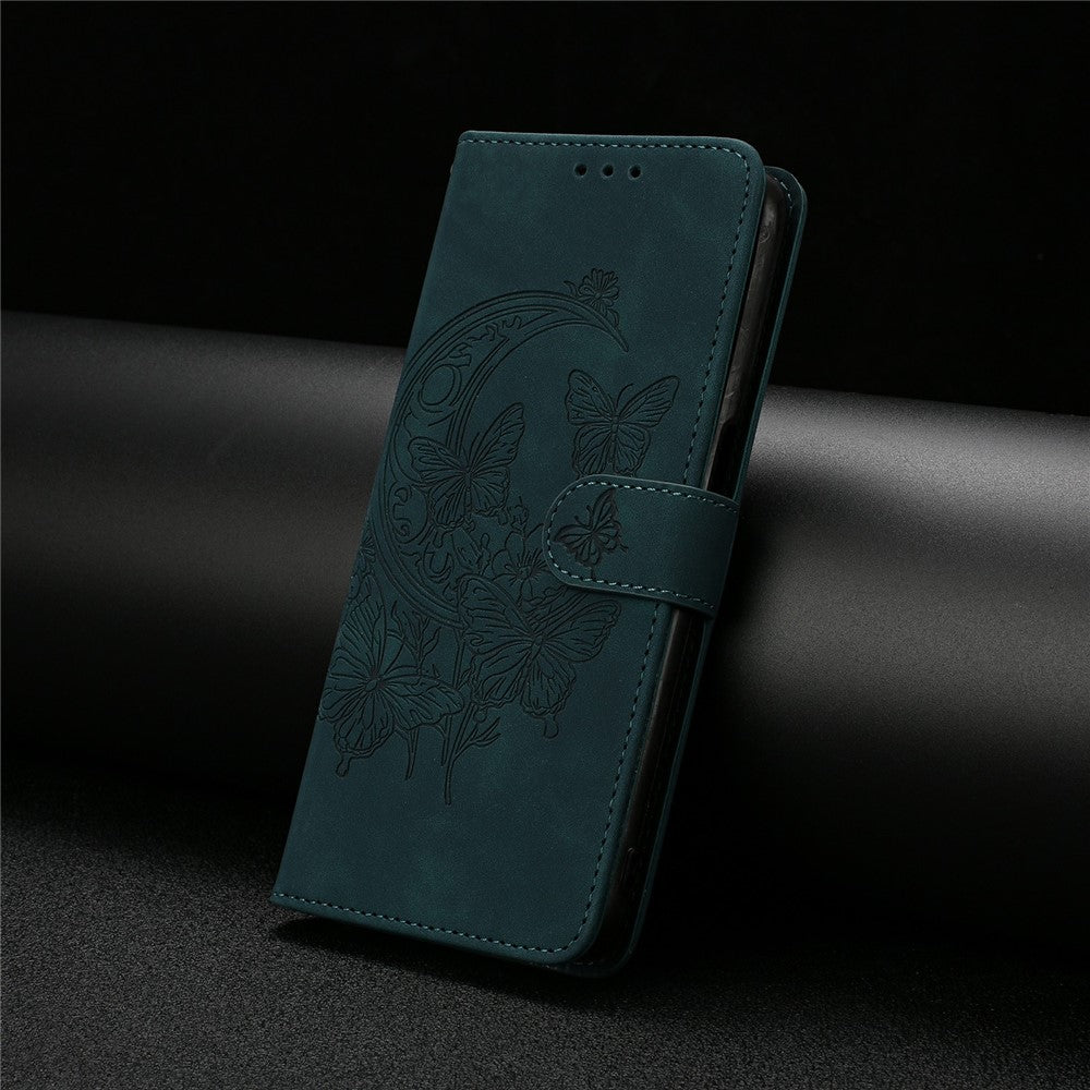 For-Samsung-Galaxy-S26-/-S26-Pro-Case-Butterfly-Flower-Imprinted-PU-Leather-Wallet-Stand-Phone-Cover-Green