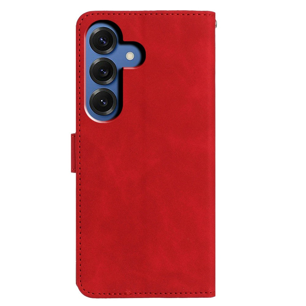 For-Samsung-Galaxy-S26-/-S26-Pro-Case-Butterfly-Flower-Imprinted-PU-Leather-Wallet-Stand-Phone-Cover-Red