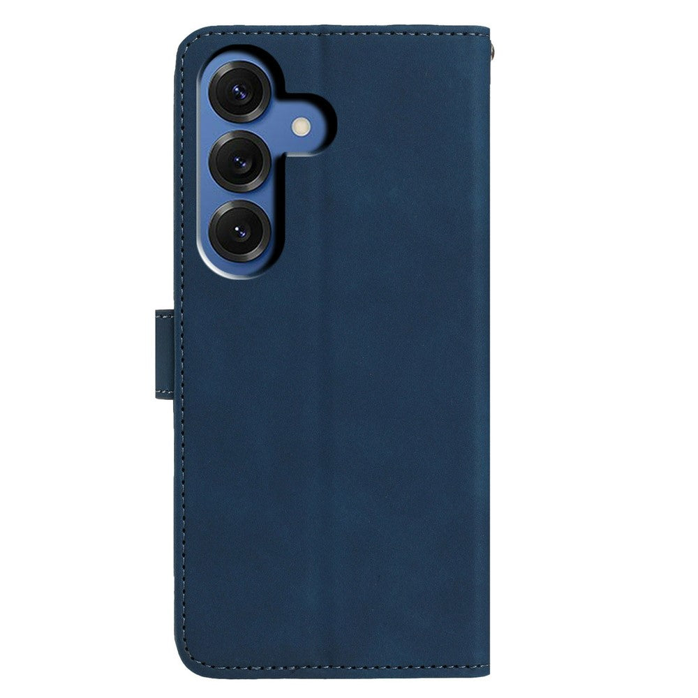 For-Samsung-Galaxy-S26-/-S26-Pro-Case-Butterfly-Flower-Imprinted-PU-Leather-Wallet-Stand-Phone-Cover-Blue