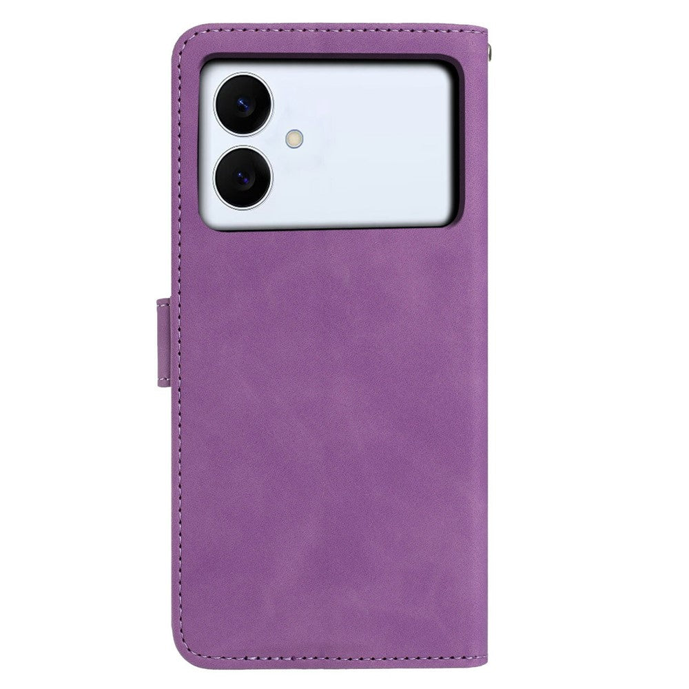 For-Samsung-Galaxy-S26-Edge-Case-Butterfly-Flower-Imprinted-PU-Leather-Wallet-Stand-Phone-Cover-Purple