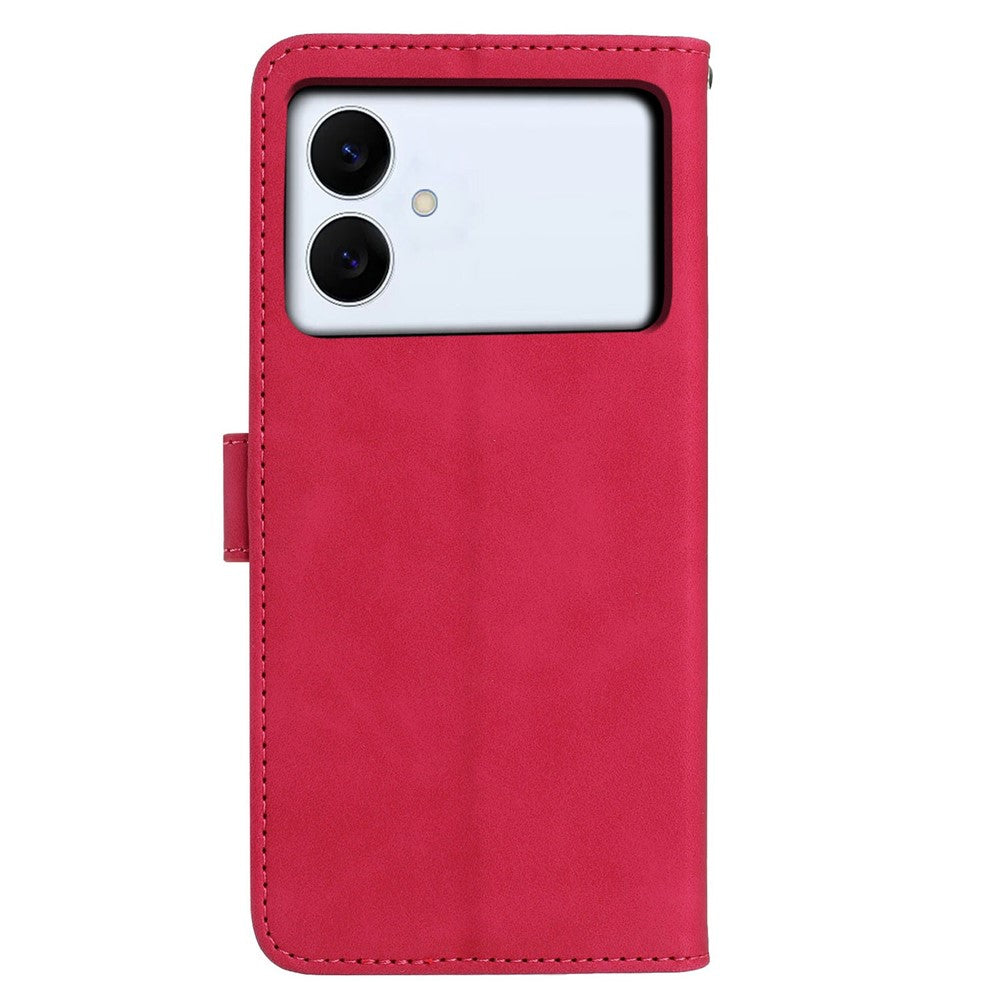 For-Samsung-Galaxy-S26-Edge-Case-Butterfly-Flower-Imprinted-PU-Leather-Wallet-Stand-Phone-Cover-Rose