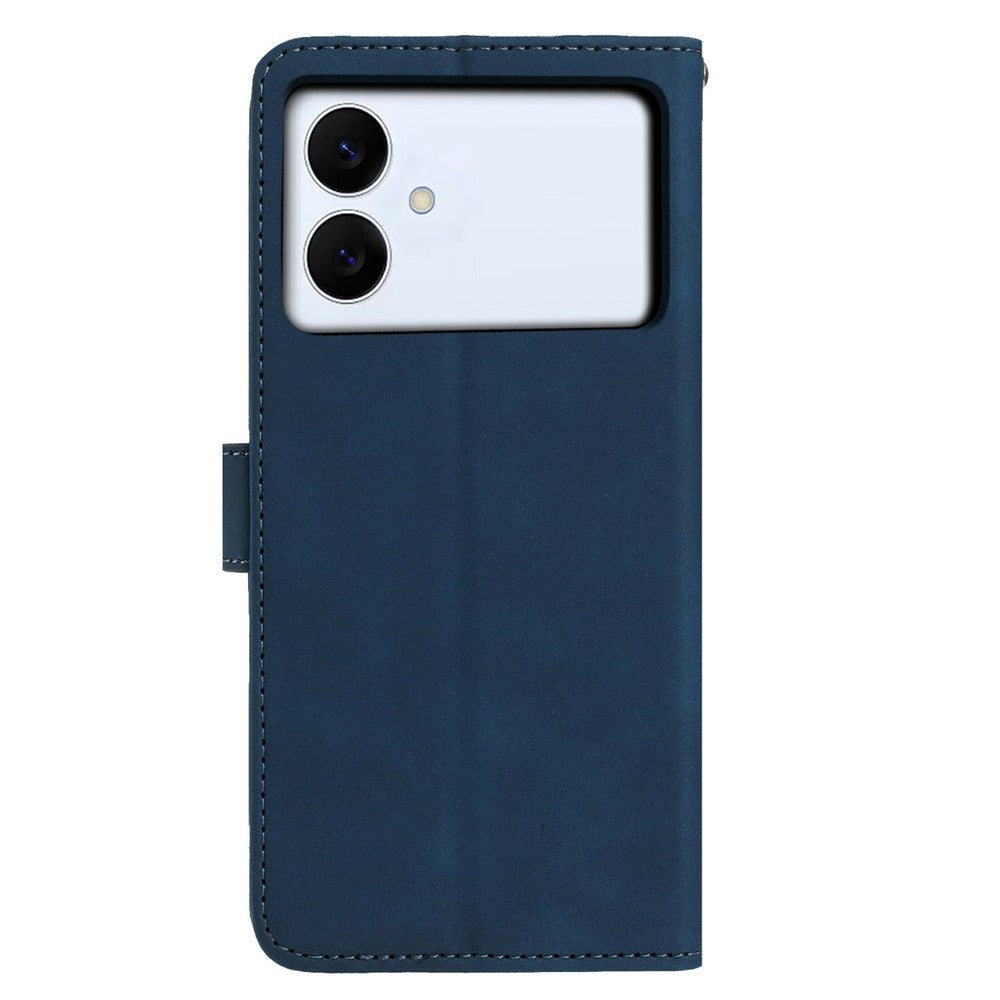 For-Samsung-Galaxy-S26-Edge-Case-Butterfly-Flower-Imprinted-PU-Leather-Wallet-Stand-Phone-Cover-Blue