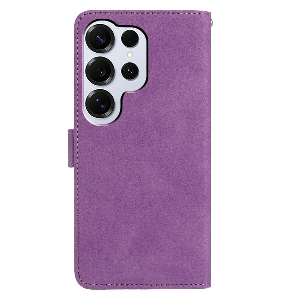 For-Samsung-Galaxy-S26-Ultra-Case-Butterfly-Flower-Imprinted-PU-Leather-Wallet-Stand-Phone-Cover-Purple