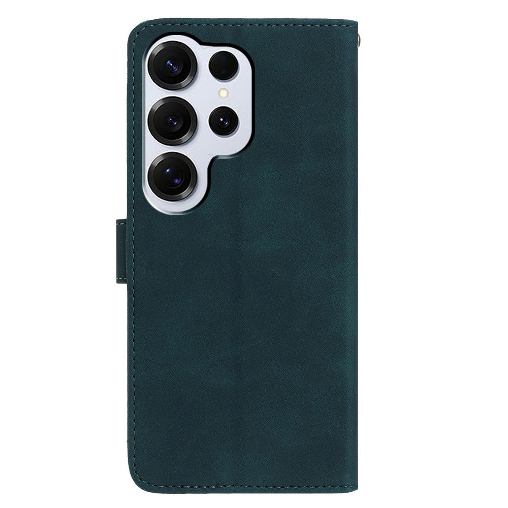 For-Samsung-Galaxy-S26-Ultra-Case-Butterfly-Flower-Imprinted-PU-Leather-Wallet-Stand-Phone-Cover-Green