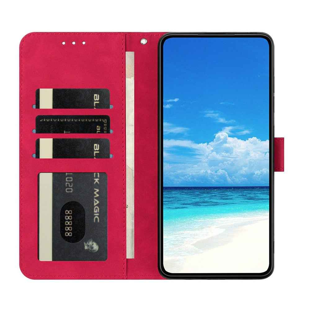 For Xiaomi 17 Pro Case Butterfly Flower Imprinted PU Leather Wallet Stand Phone Cover - Rose
