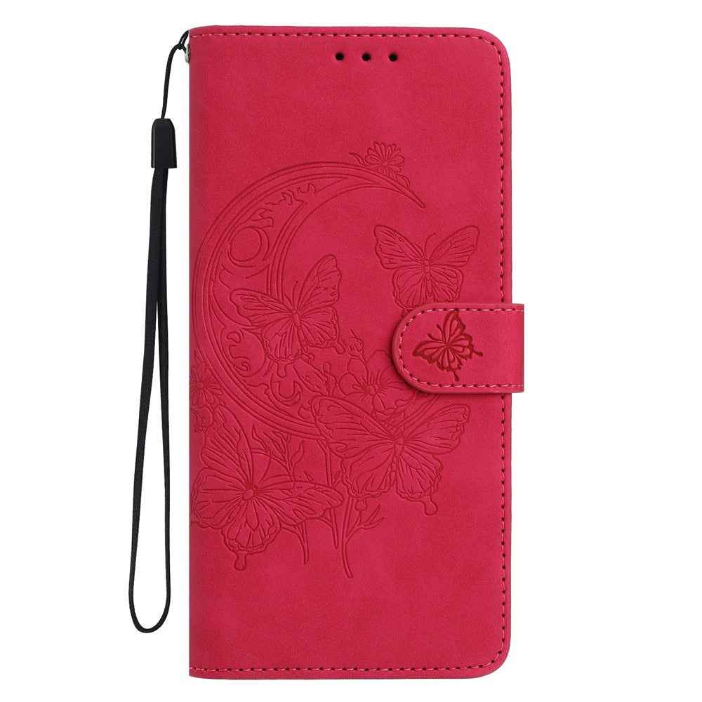 For Xiaomi 17 Pro Case Butterfly Flower Imprinted PU Leather Wallet Stand Phone Cover - Rose