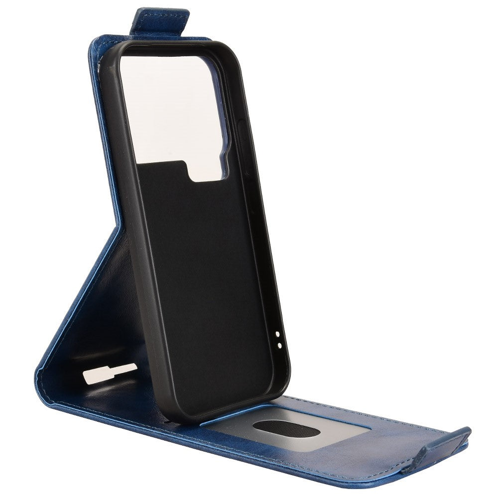For Xiaomi 17 Pro Max Stand Case Magnetic Clasp Vertical Flip Leather Phone Cover with Card Holder - Dark Blue