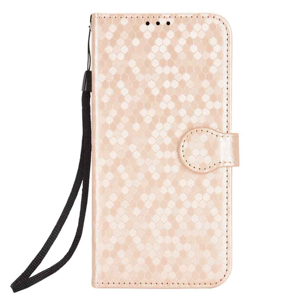 For Xiaomi 17 Pro Wallet Case Dot Pattern Imprint PU Leather Phone Cover with Wrist Strap - Rose Gold