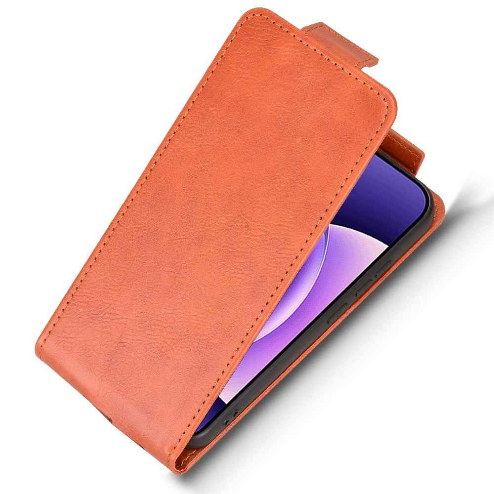 For Xiaomi 17 Pro Stand Case Magnetic Clasp Vertical Flip Leather Phone Cover with Card Holder - Orange