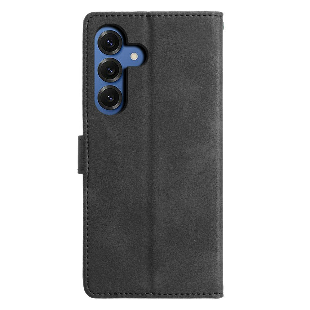 For-Samsung-Galaxy-S26-/-S26-Pro-Case-Wallet-Stand-Imprinted-Triangle-Pattern-Leather-Phone-Flip-Cover-Black