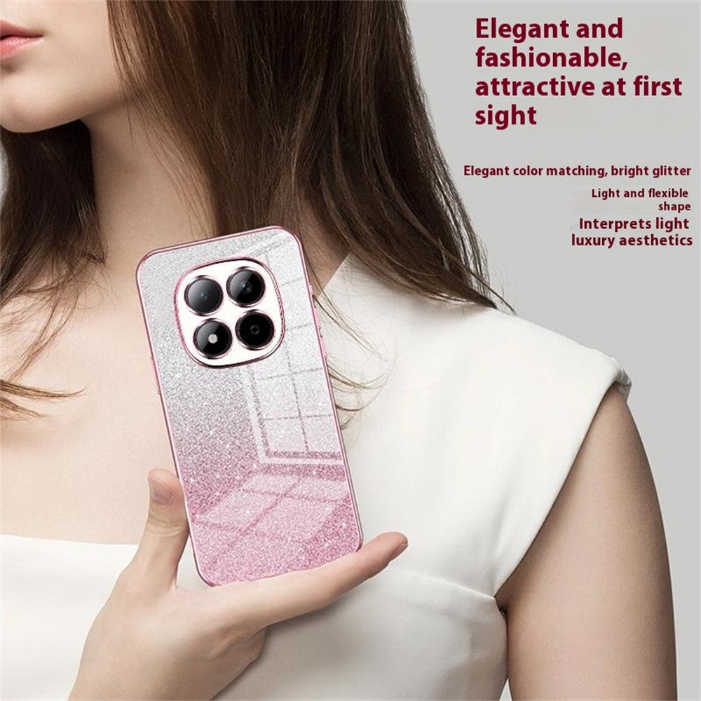 For Xiaomi Redmi Note 15 Pro 5G (Global) Case Electroplating Gradient Glitter TPU Phone Cover - Black