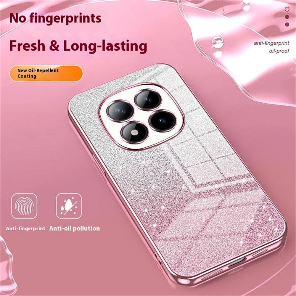 For Xiaomi Poco M8 Pro 5G / Redmi Note 15 Pro+ 5G (Global) Case Electroplating Gradient Glitter TPU Phone Cover - Gold