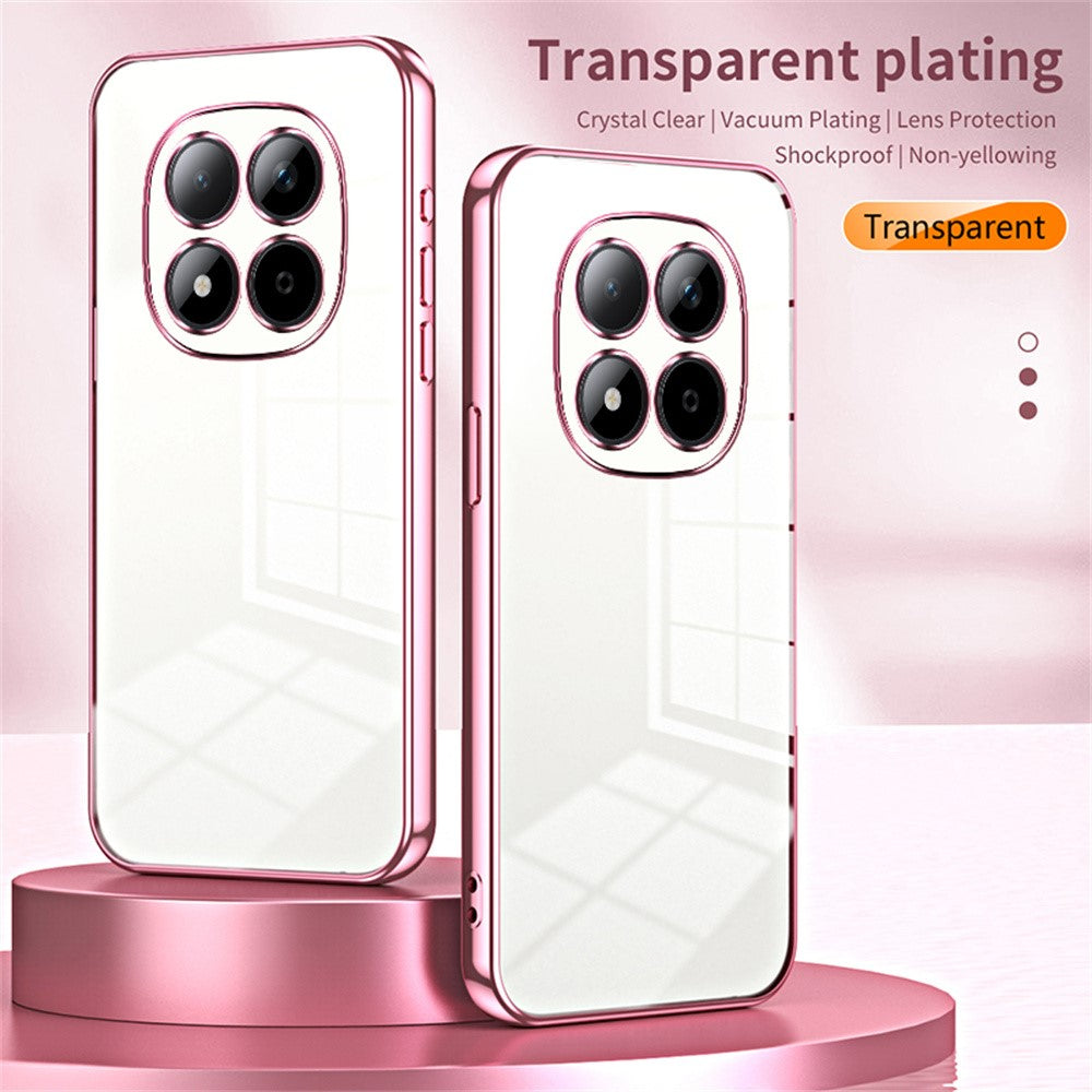 For Xiaomi Redmi Note 15 Pro 5G (Global) Case Electroplating Frame Soft TPU Phone Cover - Transparent