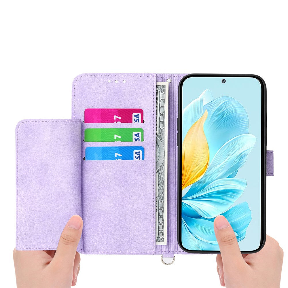For Xiaomi 17 Pro Max Case Flower Pattern PU Leather Wallet Phone Cover with Strap - Light Purple
