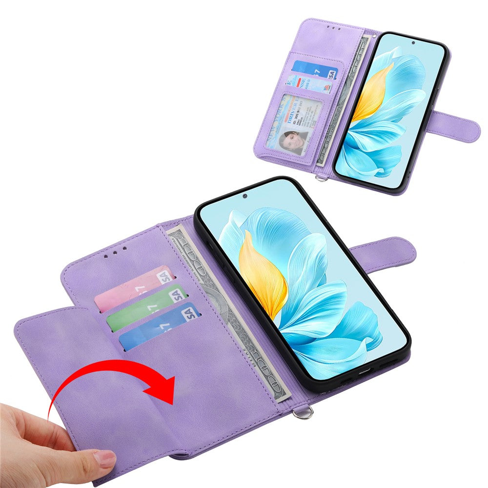 For Xiaomi 17 Pro Max Case Flower Pattern PU Leather Wallet Phone Cover with Strap - Light Purple