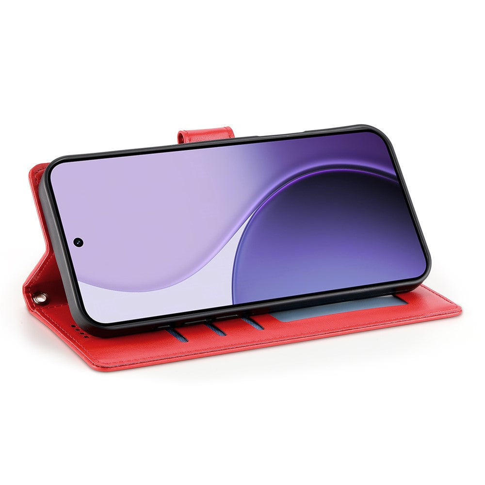 For Xiaomi 17 Pro Max Wallet Case Butterfly Floral Imprint PU Leather Phone Cover with Wrist Strap - Red