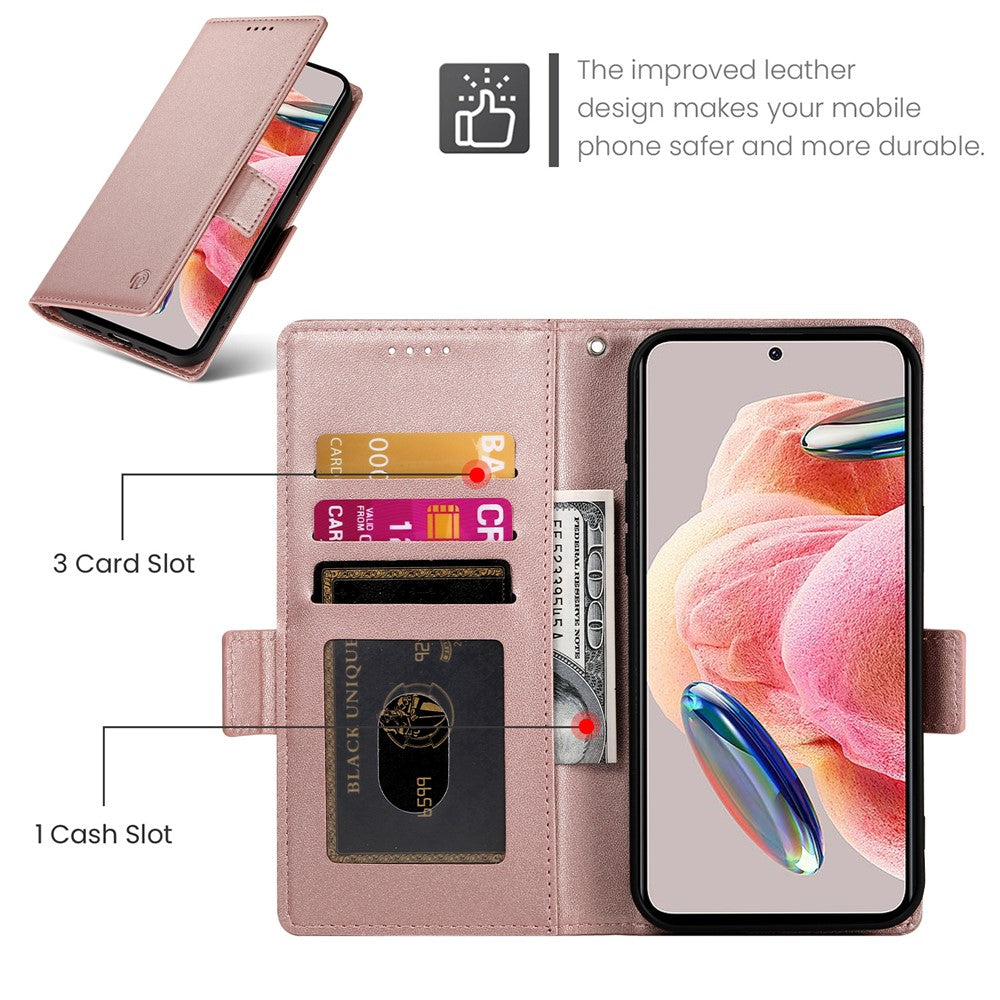 For Xiaomi 17 Pro Max Stand Case PU Leather Wallet Phone Cover - Rose Gold