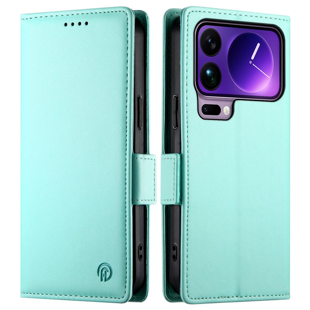 For Xiaomi 17 Pro Max Stand Case PU Leather Wallet Phone Cover - Mint Green