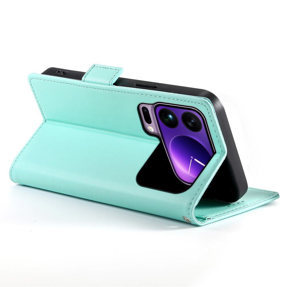For Xiaomi 17 Pro Max Stand Case PU Leather Wallet Phone Cover - Mint Green