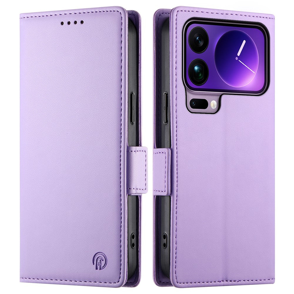 For Xiaomi 17 Pro Max Stand Case PU Leather Wallet Phone Cover - Purple