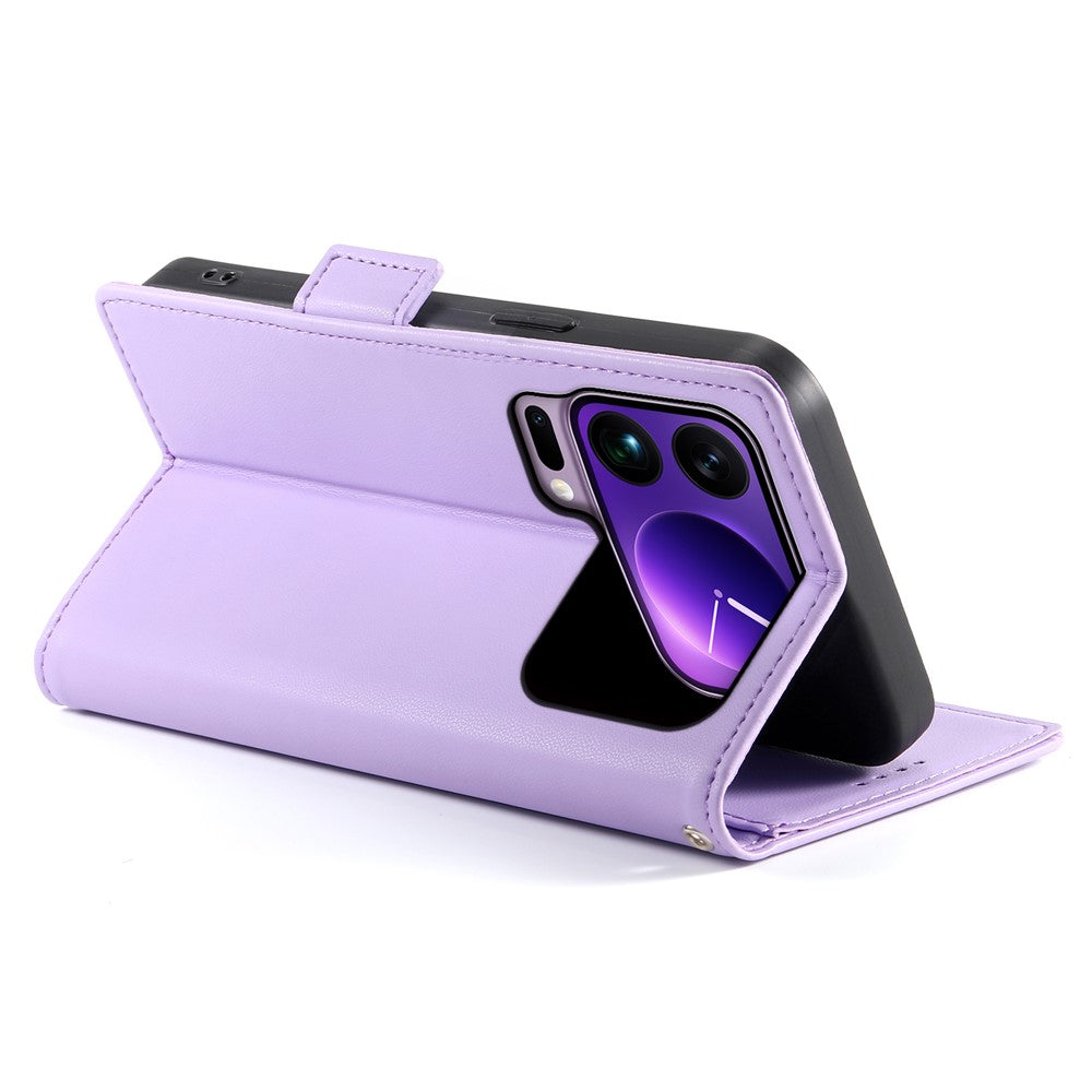 For Xiaomi 17 Pro Max Stand Case PU Leather Wallet Phone Cover - Purple