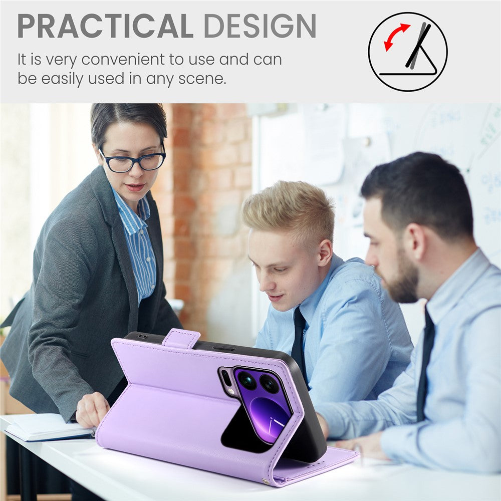 For Xiaomi 17 Pro Max Stand Case PU Leather Wallet Phone Cover - Purple