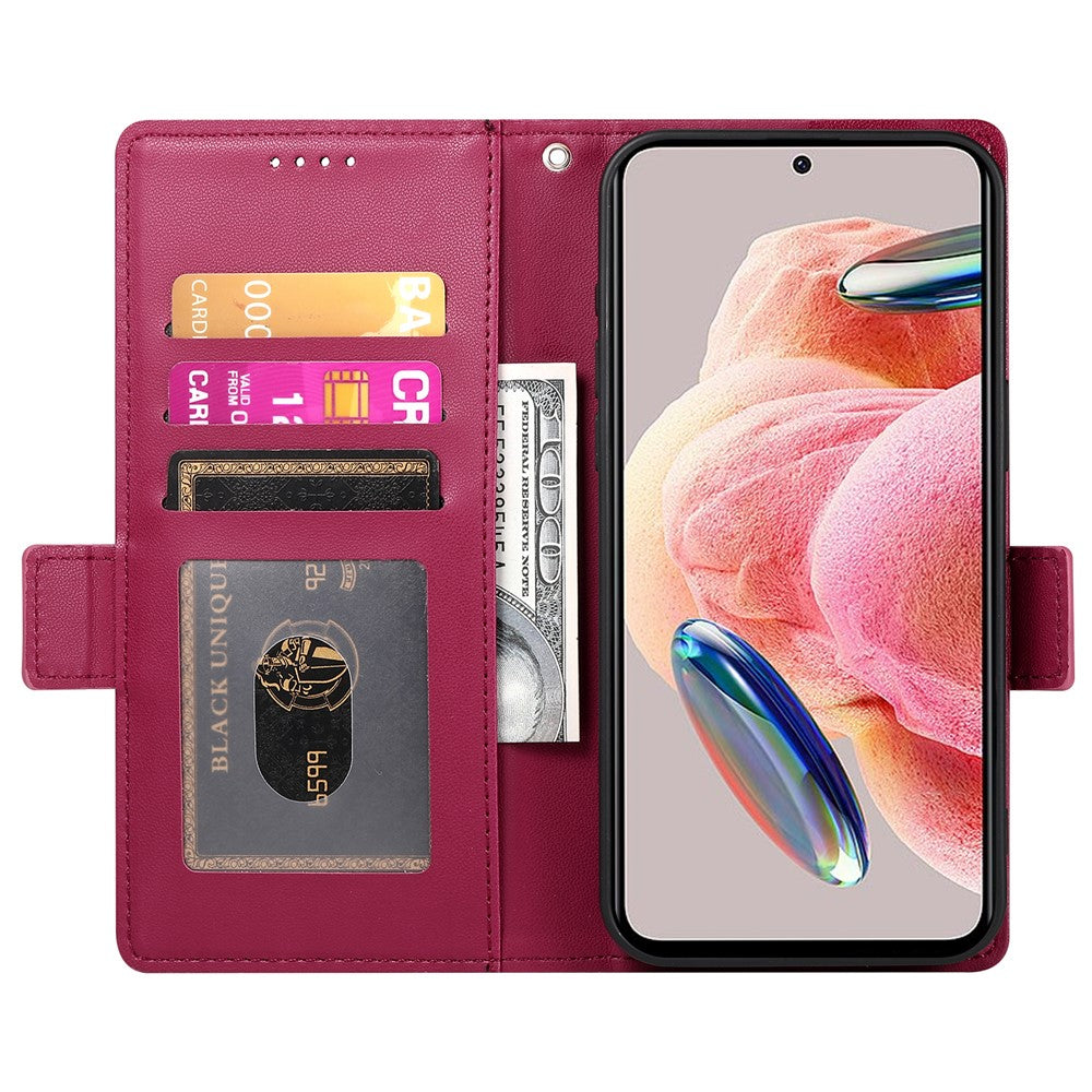 For Xiaomi 17 Pro Max Stand Case PU Leather Wallet Phone Cover - Wine Red