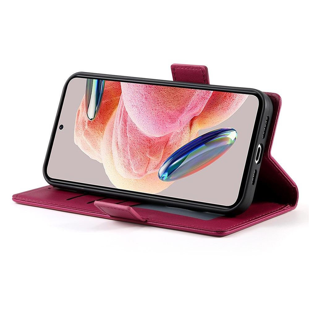 For Xiaomi 17 Pro Max Stand Case PU Leather Wallet Phone Cover - Wine Red