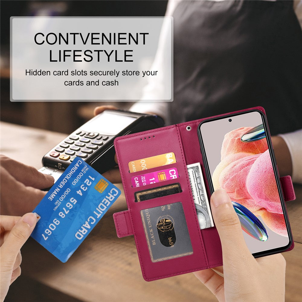 For Xiaomi 17 Pro Max Stand Case PU Leather Wallet Phone Cover - Wine Red