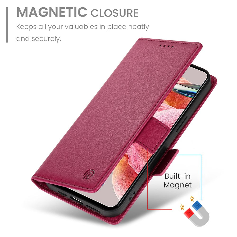 For Xiaomi 17 Pro Max Stand Case PU Leather Wallet Phone Cover - Wine Red