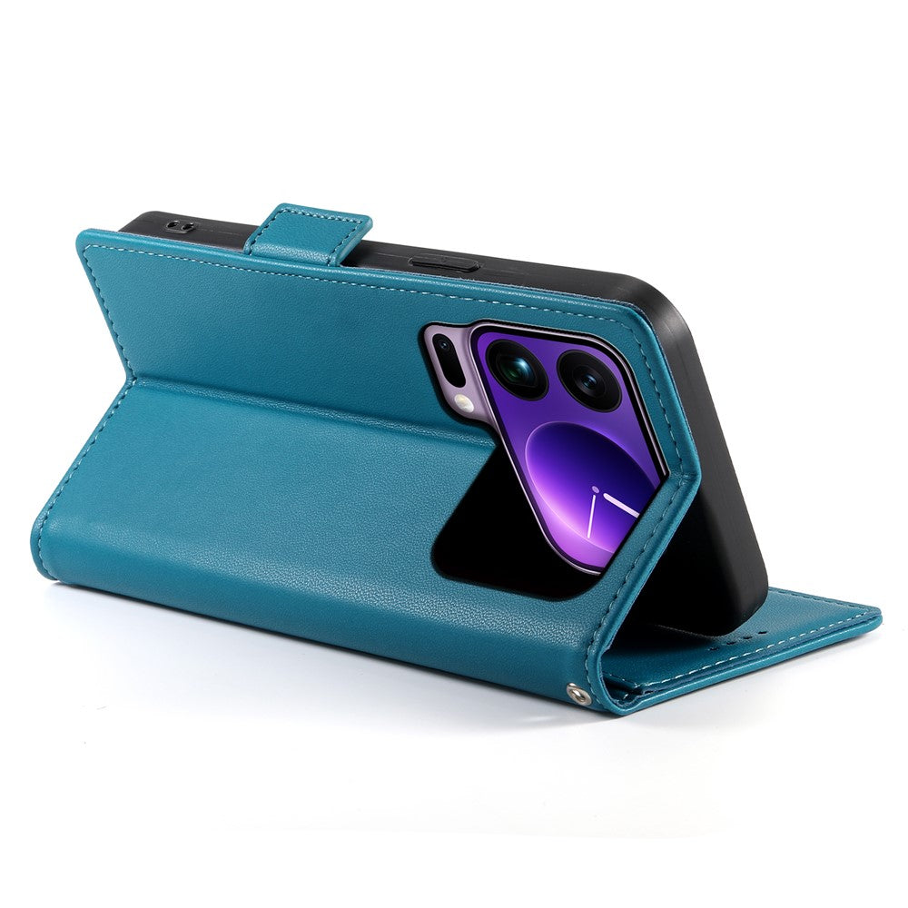 For Xiaomi 17 Pro Max Stand Case PU Leather Wallet Phone Cover - Blue