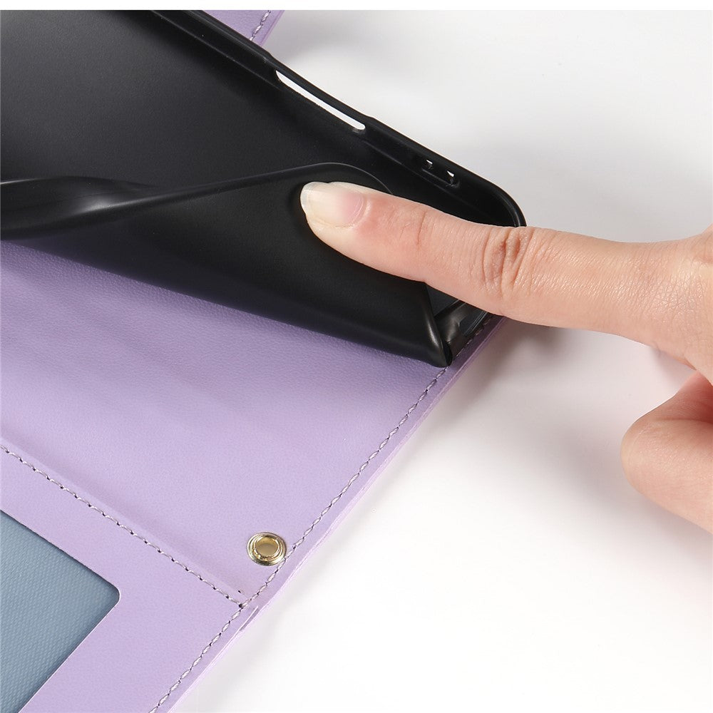 For Xiaomi 17 Pro Max Wallet Case Rhombus Stitching Stand Leather Phone Cover with Long  /  Short Strap - Purple