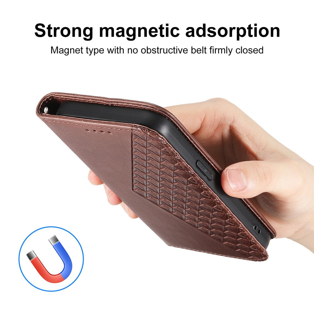 For Xiaomi 17 Pro Max Case Calf Texture PU Leather Wallet Phone Cover with Wrist Strap - Brown