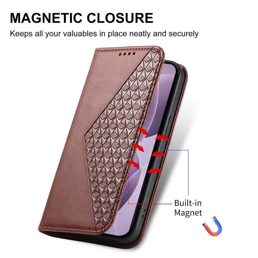 For Xiaomi 17 Pro Max Case Calf Texture PU Leather Wallet Phone Cover with Wrist Strap - Brown