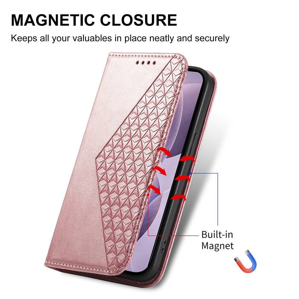 For Xiaomi 17 Pro Max Case Calf Texture PU Leather Wallet Phone Cover with Wrist Strap - Rose Gold