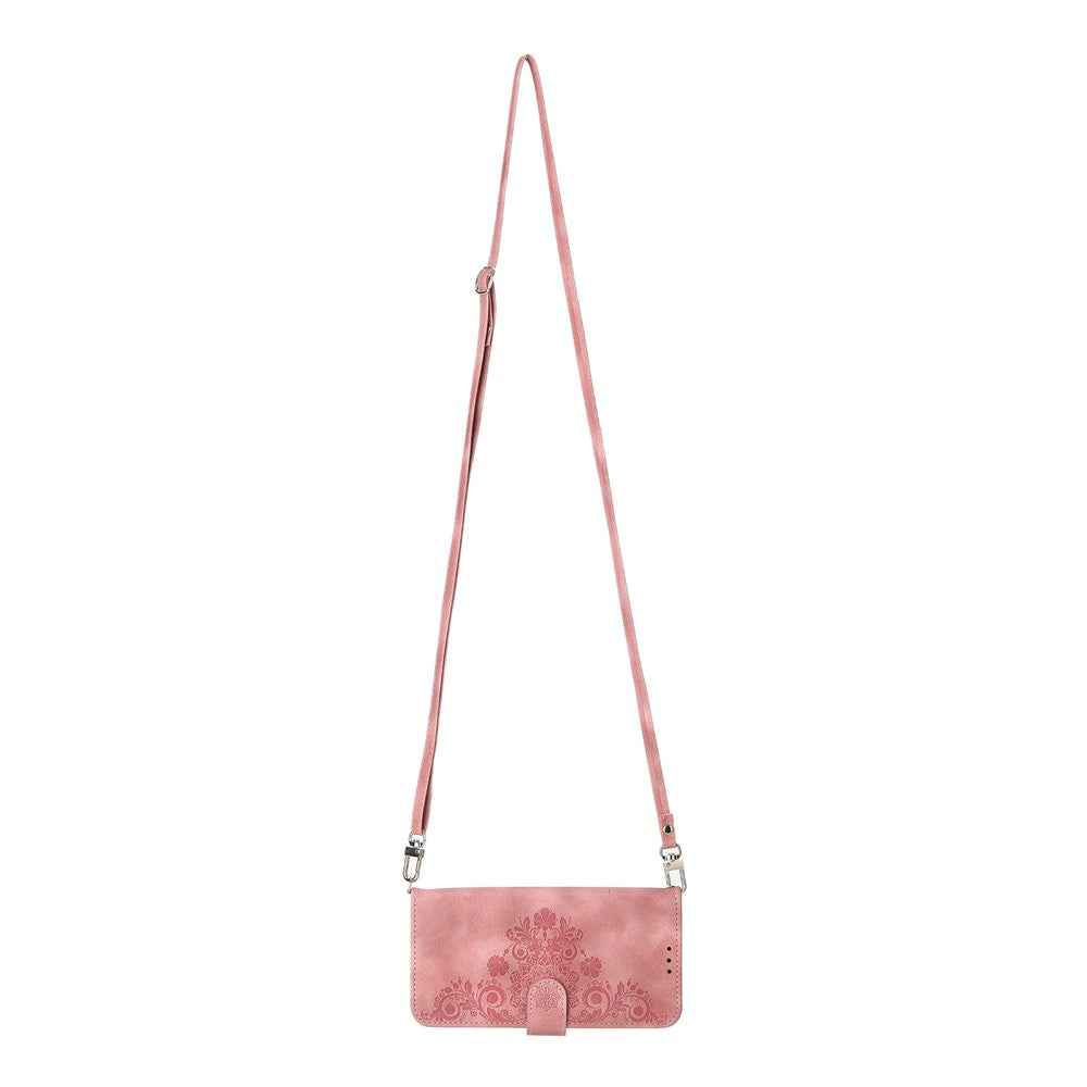 For Xiaomi 17 Pro Case Flower Pattern PU Leather Wallet Phone Cover with Strap - Pink