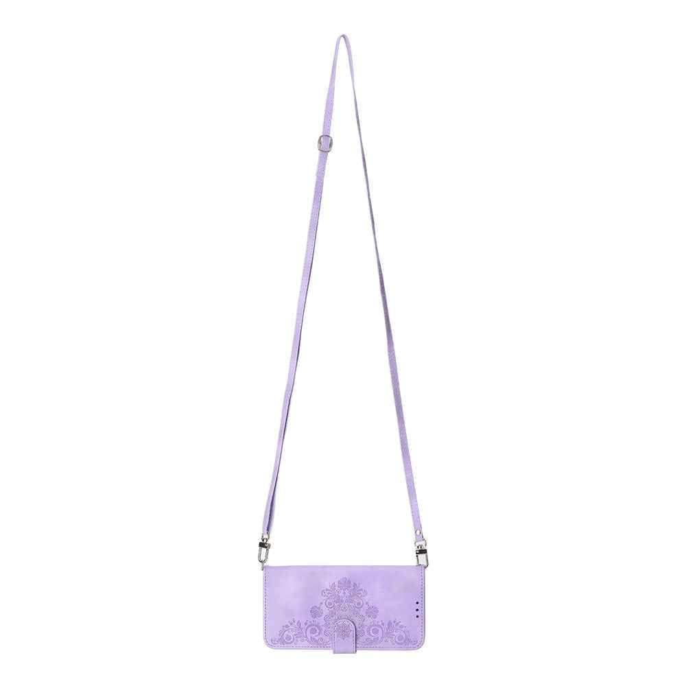 For Xiaomi 17 Pro Case Flower Pattern PU Leather Wallet Phone Cover with Strap - Light Purple