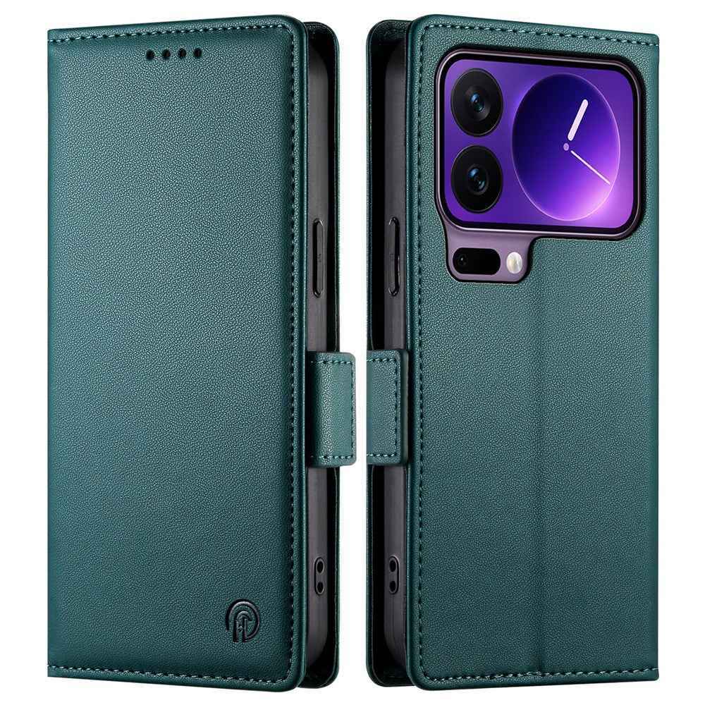 For Xiaomi 17 Pro Stand Case PU Leather Wallet Phone Cover - Blackish Green