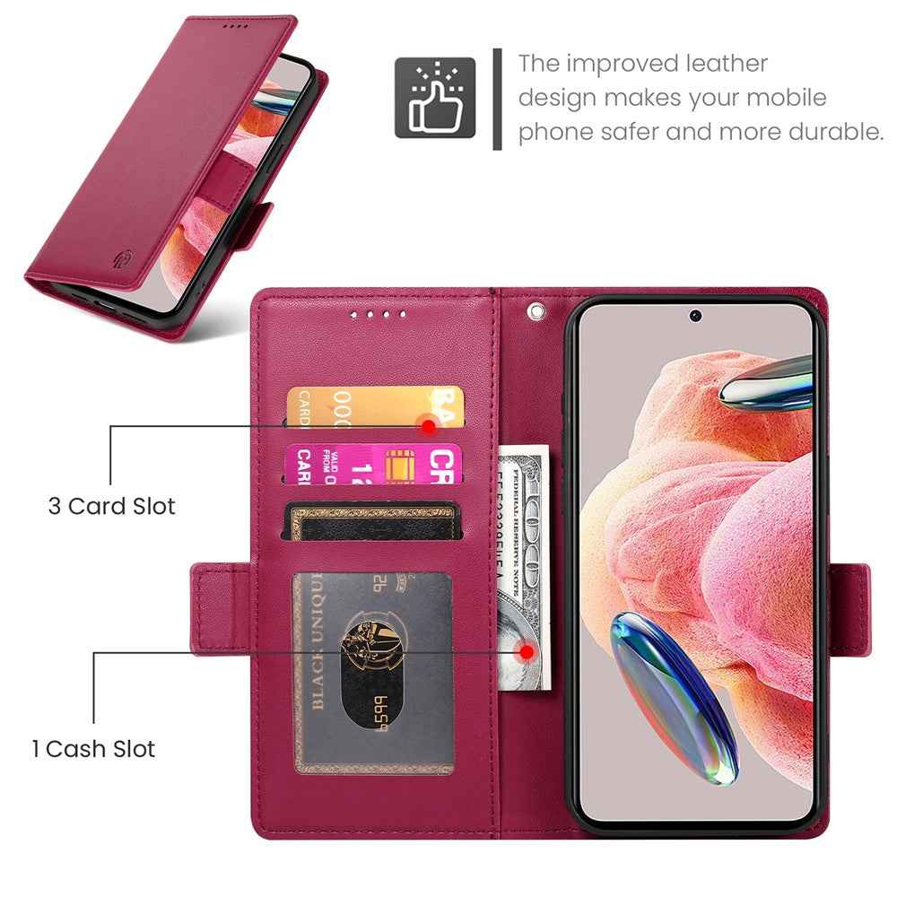 For Xiaomi 17 Pro Stand Case PU Leather Wallet Phone Cover - Wine Red
