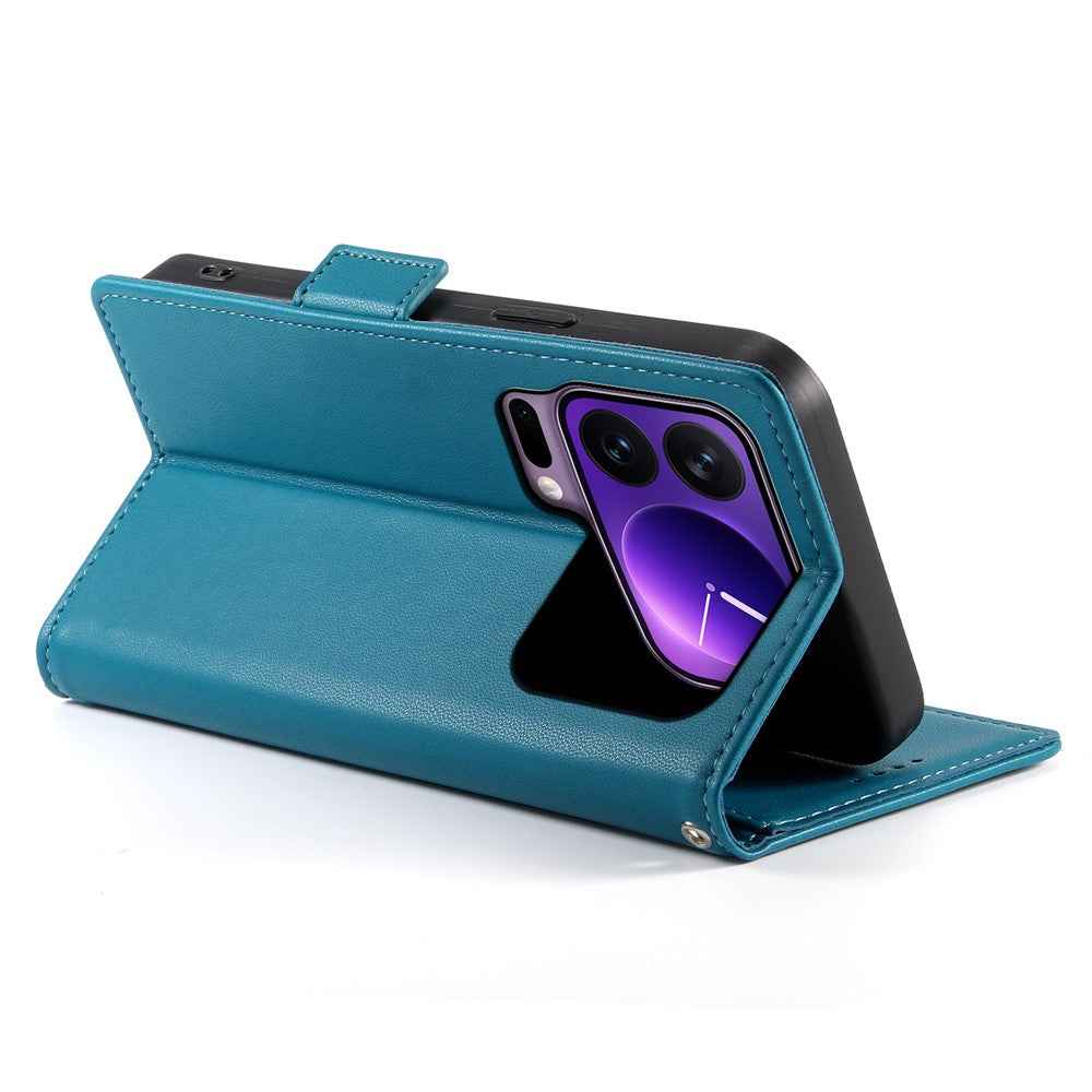 For Xiaomi 17 Pro Stand Case PU Leather Wallet Phone Cover - Blue