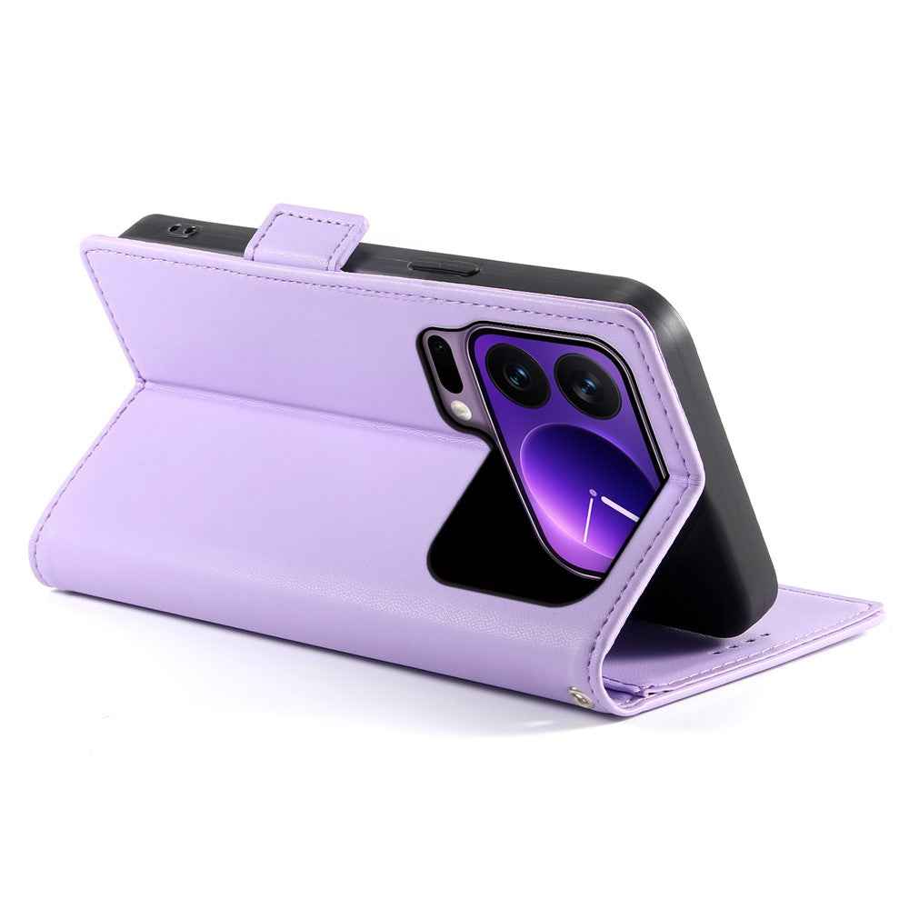 For Xiaomi 17 Pro Stand Case PU Leather Wallet Phone Cover - Purple