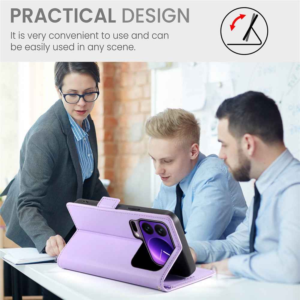 For Xiaomi 17 Pro Stand Case PU Leather Wallet Phone Cover - Purple