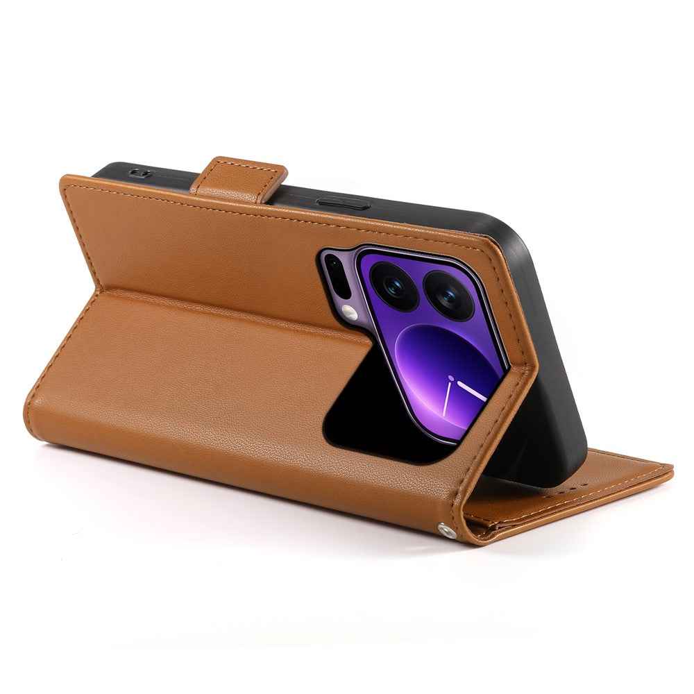 For Xiaomi 17 Pro Stand Case PU Leather Wallet Phone Cover - Brown