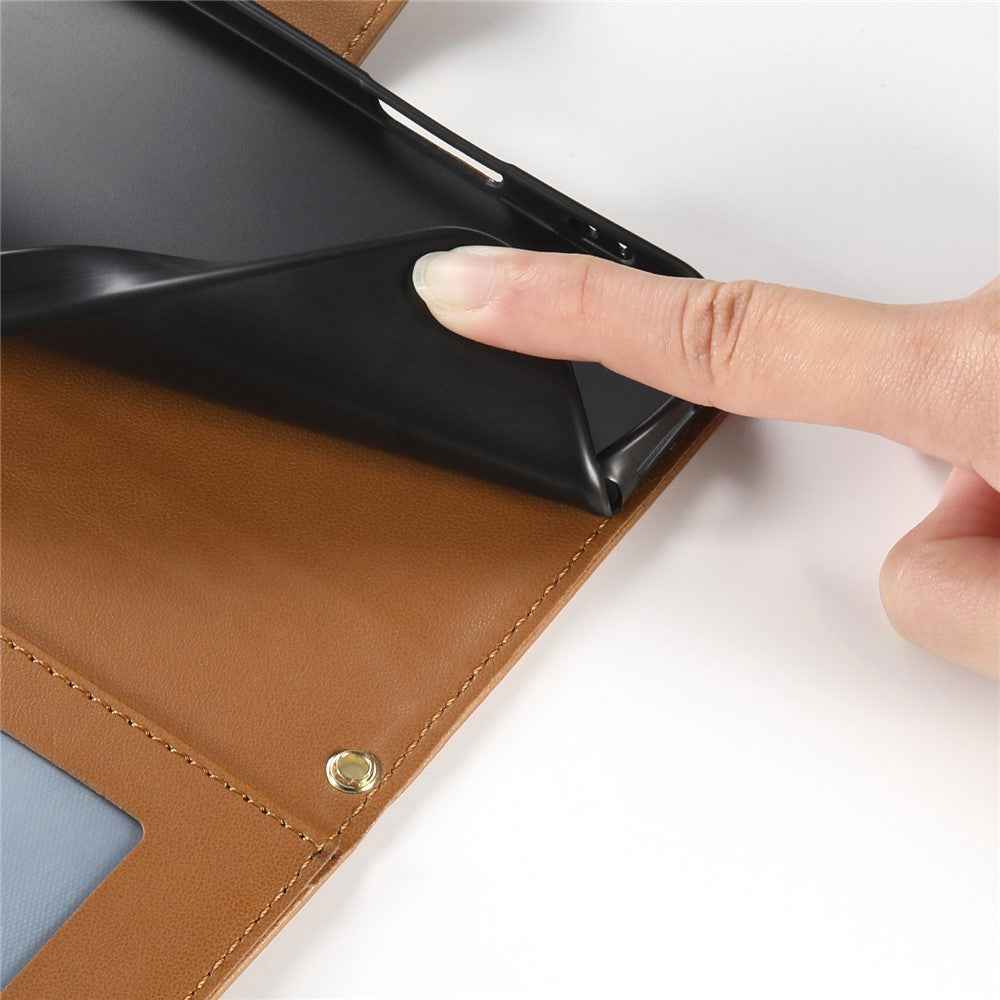 For Xiaomi 17 Pro Wallet Case Rhombus Stitching Stand Leather Phone Cover with Long  /  Short Strap - Brown