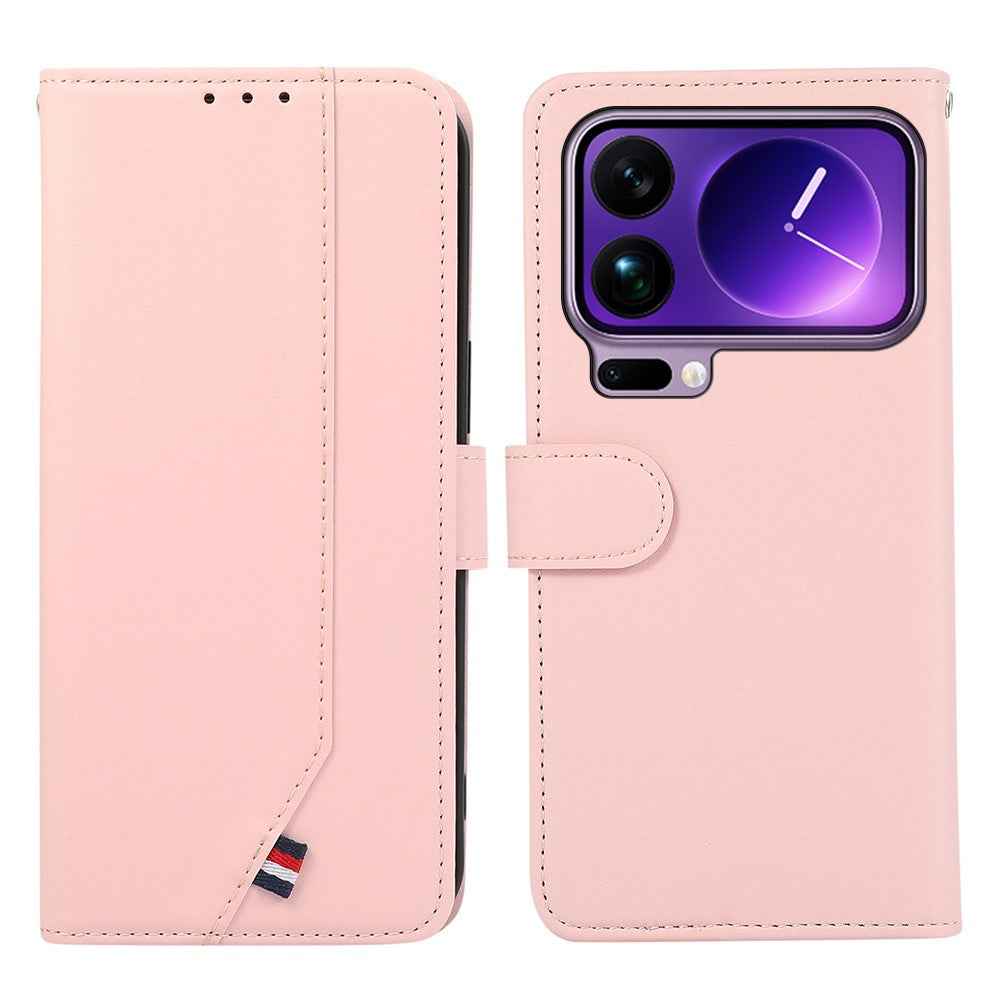 For Xiaomi 17 Pro Case RFID Blocking Flip Leather Phone Cover - Pink