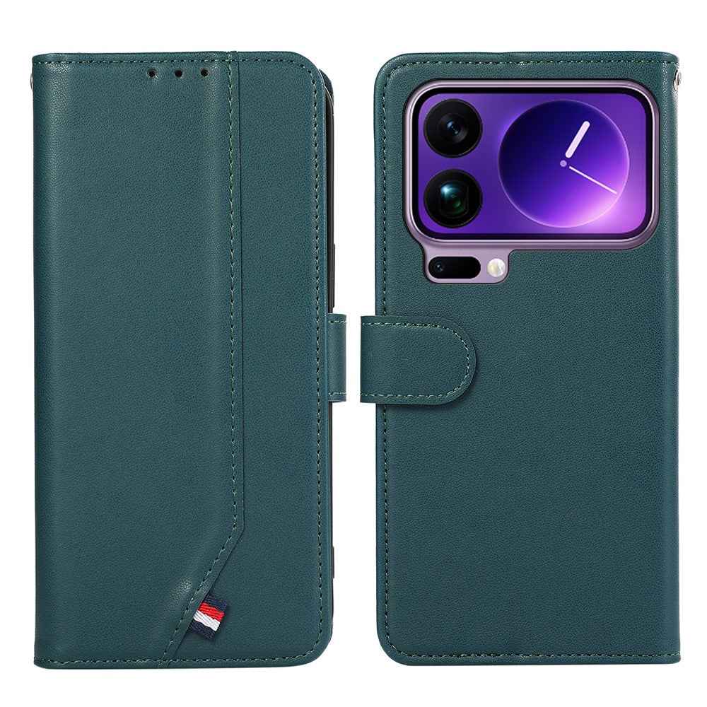 For Xiaomi 17 Pro Case RFID Blocking Flip Leather Phone Cover - Green