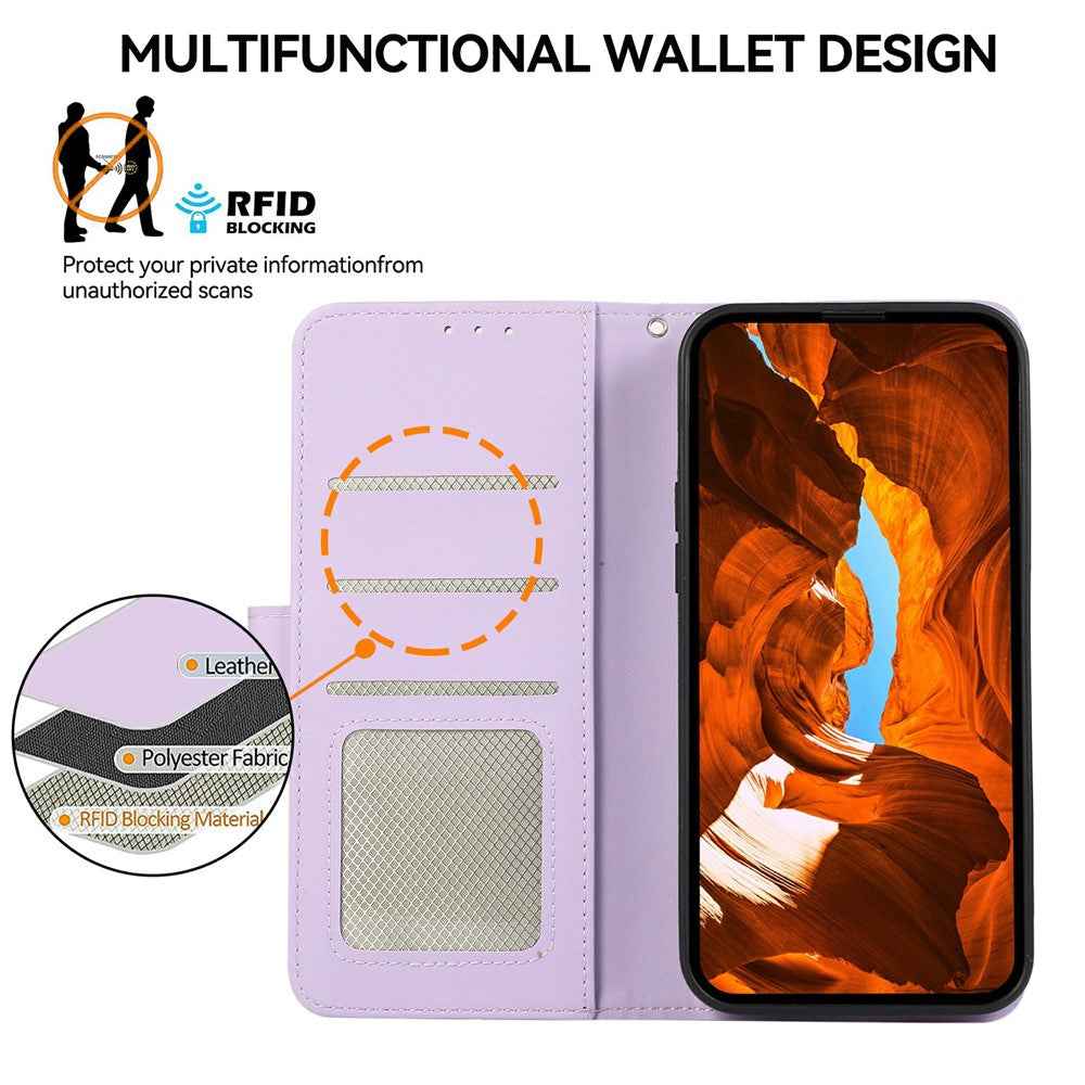 For Xiaomi 17 Pro Case RFID Blocking Flip Leather Phone Cover - Purple