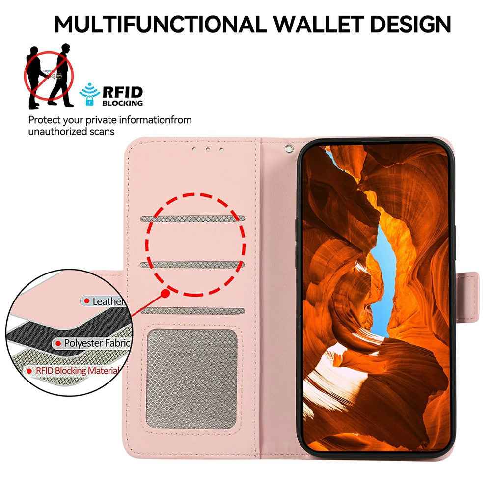 ABEEL For Xiaomi 17 Pro Case Leather Phone Cover with RFID Blocking Wallet - Pink