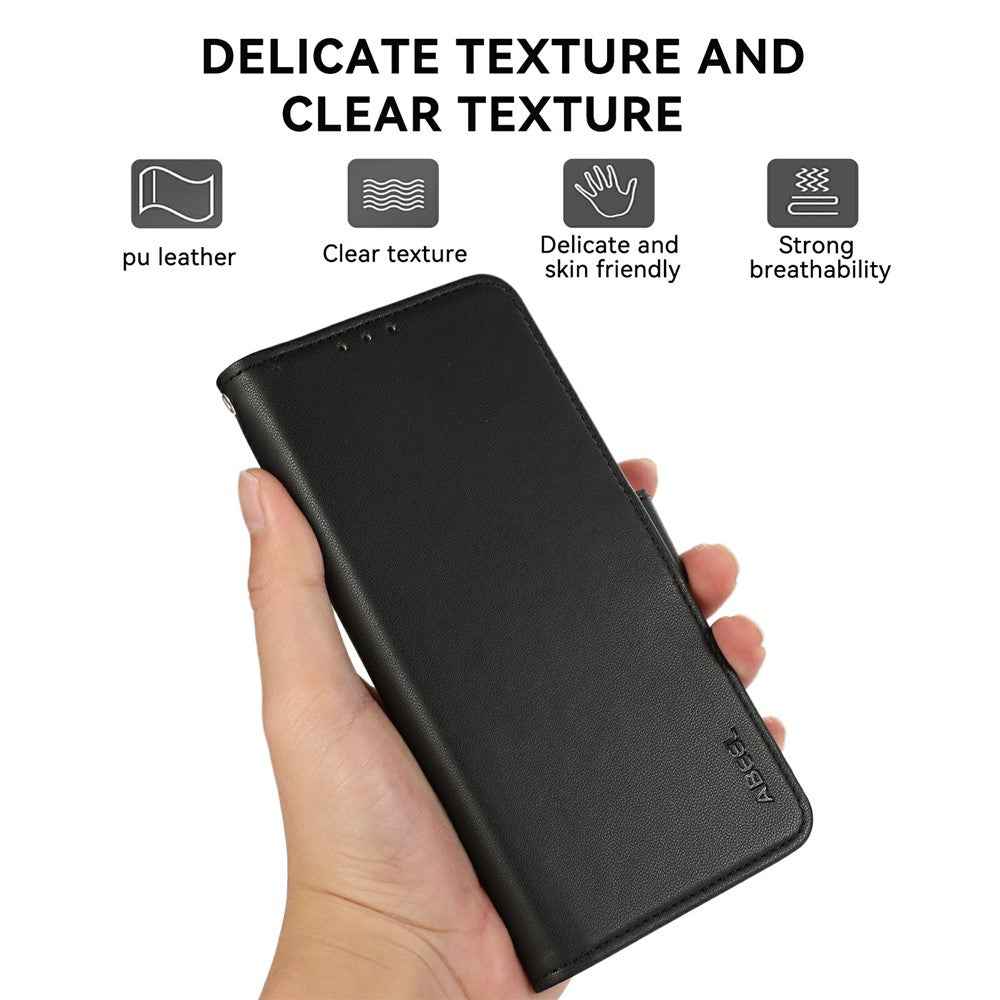 ABEEL For Xiaomi 17 Pro Case Leather Phone Cover with RFID Blocking Wallet - Black